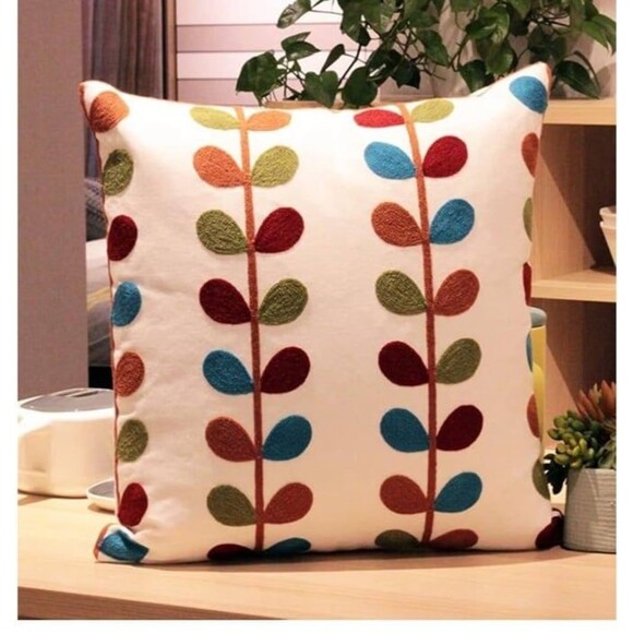 NWT  Embroidered High Quality 100% Organic Cotton Pillow Cushion Covers set of 2 - Picture 8 of 11